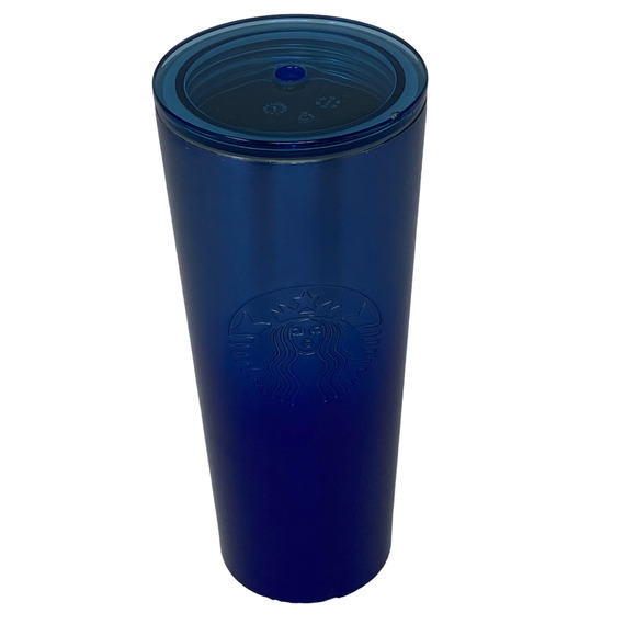 Starbucks Coffee Cold Beverage Blue Stainless Steel 16 Fl Oz Tumbler With Lid - Picture 2 of 9